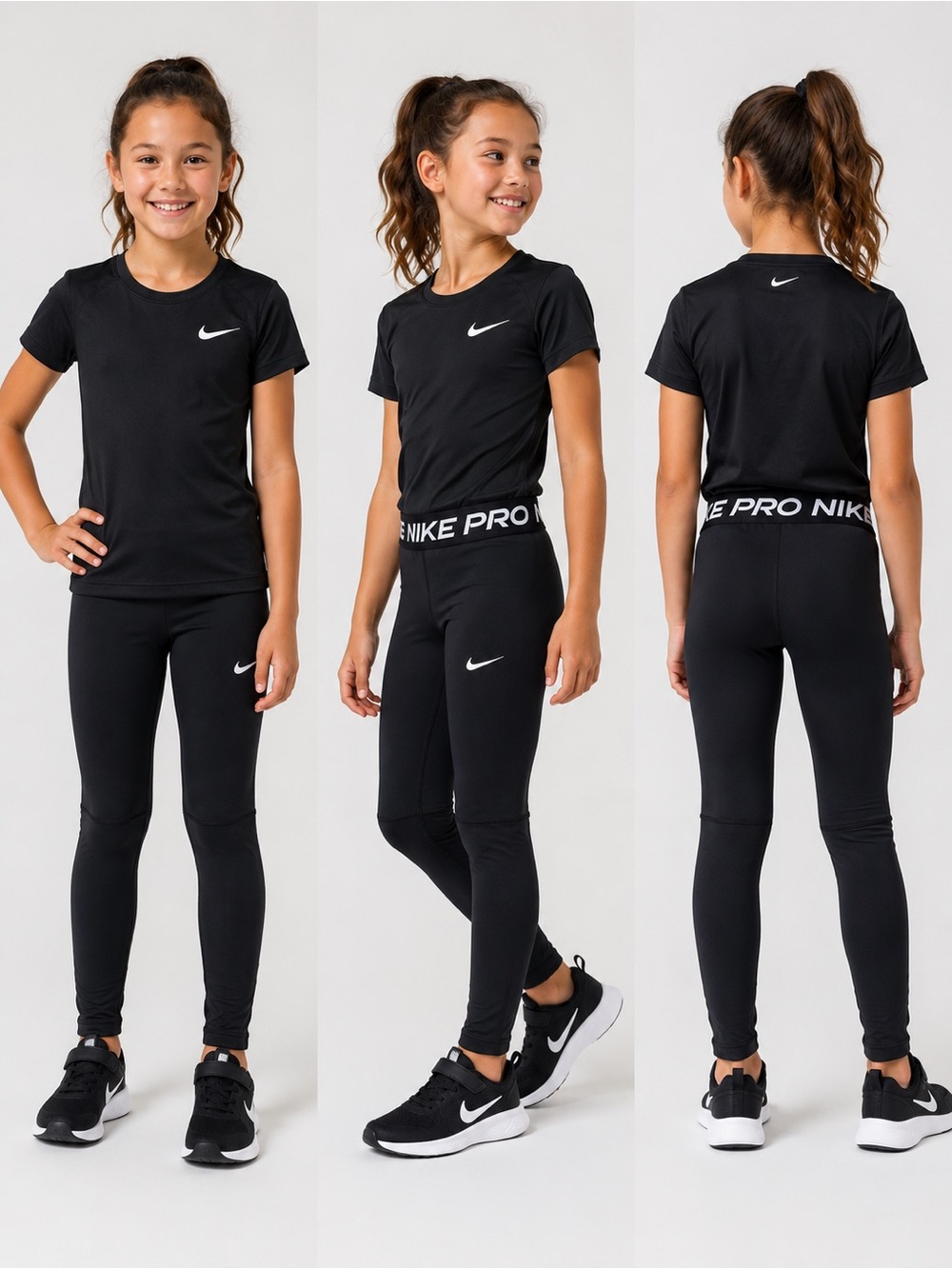 Nike Pro Girls Black Athletic Leggings
Youth Large (YL)